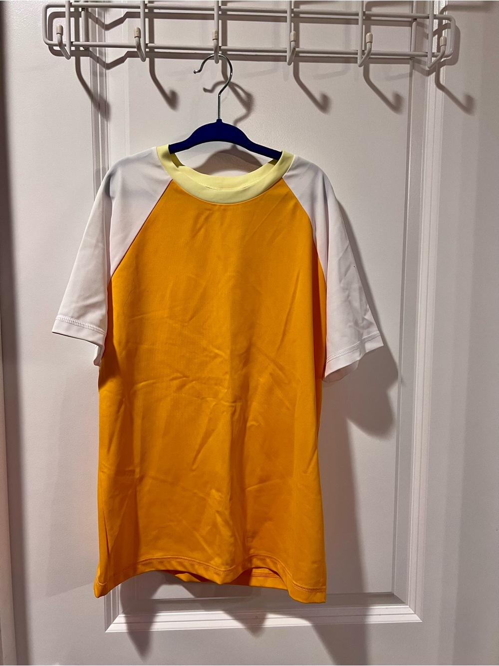 Golden Yellow and White Raglan Rash Guard